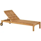 CARO-Möbel Sonnenliege Granada , Naturfarben , Holz Orientalisch, 65x39x200 cm, Gartenmöbel, Gartenliegen