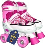 Best Sporting Rollschuhe Kinder Mädchen I Rollschuhe größenverstellbar 36-39 I robuste Inliner für Jugendliche mit Bremse I rosa - weiß I Rollerskates Schuhe Kinder I Inliner mit 4 Rollen