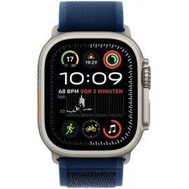 Apple Watch Ultra 2 GPS + Cellular 49 mm Titangehäuse natur, Trail Loop Armband blau S/M