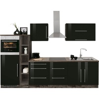Kochstation Küchenzeile »KS-Samos«, ohne E-Geräte, Breite 300 cm, schwarz