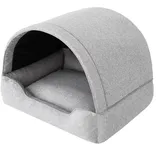 Bjird Hundehütte Tierhaus für kleine Hunde und Katzen, kratzfeste Hundehöhle und Hundebett in einem, made in EU grau 60x47