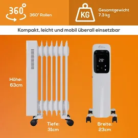 Tronitechnik Ölradiator TT OR 307 Weiß 7 Rippen 1500 Watt Drei Stufen WiFi