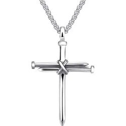 Kette mit Anhänger FIRETTI "Schmuck Geschenk Edelstahl Halsschmuck Halskette Venezianerkette Kreuz", silber (edelstahlfarben), Halsketten, Damen, Edelstahl, L: 55cm