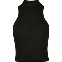 URBAN CLASSICS Short Rib Knit Turtleneck ärmelloses T-Shirt Black