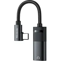 Mcdodo USB-C to AUX mini jack 3.5mm + USB-C adapter, CA-1880 (black), USB Kabel