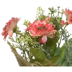 KSD 1 Kunstblume 17cm Jutetopf künstliche Mini Seidenblumen Kunstpflanzen Juteband