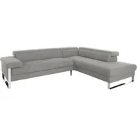 W.Schillig Ecksofa »finn«, German Design Award 2016, Fußgestell Chrom glänzend, Breite 281 cm grau