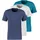 Bruno Banani BRUNO BANANI, Herren, Gr. S, bunt (navy, grau, meliert, petrol), Jersey, Obermaterial: 95% Baumwolle, 5% Elasthan, unifarben, Basic, bequem hüftbedeckend, Rundhals, abgesteppte Kante, Shirts Multipacks Unterhemd, mit Rundhals-Ausschnitt
