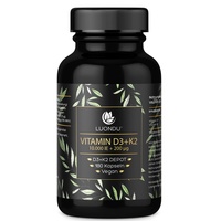 Vitamin D3 10.000 I.E + Vitamin K2 MK7 200 mcg Depot (180 Kapseln Hochdosiert & Vegan) Vitamin D3 K2 Kapseln hochdosiert