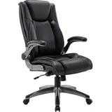 colamy Bürostuhl Ergonomisch Kunstleder Schwarz