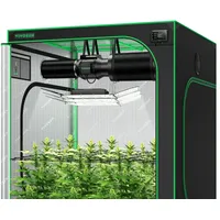 VIVOSUN Gewächshaus VIVOSUN Smart Growbox Komplettset, BxTxH: 150 x 150 x 200 cm, Komplettset inkl. Beleuchtung, Belüftung und WLAN-Steuerung, 3x 200W LED-Lampe, G6-Abluftsystem und E42A Smart-Controller 150 cm x 200 cm x 150 cm