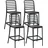 Beliani Barstuhl 4er Set 2 in 1 Kunststoff 2 x 1 Schwarz