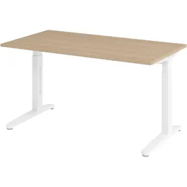 bümö Schreibtisch Serie-XB Eiche / Weiß