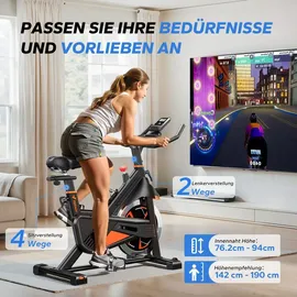 Merach Leises Magnetischer Heimtrainer, Fitnessbike für Zuhause mit Lcd, Tablet-Halter, 0–100 % Widerstand, bis 180 Kg