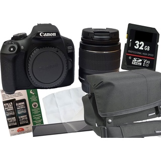 Canon Canon EOS 2000D+EF-S 18-55mm schwarz Set Angebot Spiegelreflexkamera (inkl. Karte,Liquid Nano,Mikrofasertuch,Tasche,Displayfolie)