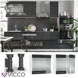 VICCO Hängeglasschrank 80 cm Anthrazit Küchenzeile Unterschrank Fame
