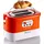 Ariete 159 Toasttime, Weißer Toaster, 2 Scheiben Kapazität, 9 Bräunungsstufen, 700 W, 3 Funktionen, Orange