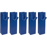 Sigel Geschenktüten für Flaschen blau 10,0 x 35,0 cm, 5 St.