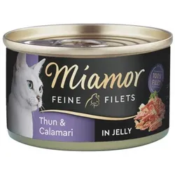 Miamor Feine Filets in Gelee - Katzennassfutter mit Thunfisch und Calamari 100g Dose