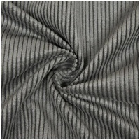 Stofferia Stoff Dekostoff Cord Samt Vandelvira Dark Grey, Breite 140 cm, Meterware grau