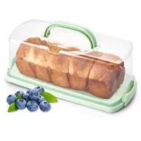 Ohuhu Kuchen Transportbox Kastenform, Kuchenbehälter Rechteckig mit Deckeln und Tragegriff, Kuchentransportbox für 33 x 13 x 9,5 cm Kastenkuchen, Kuchen Transportbox Eckig, Geschenke zum Weihnachten