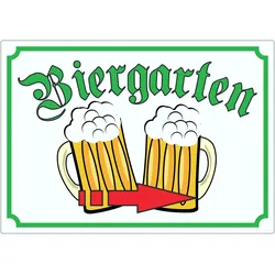 Biergarten rechts Aufkleber A4 (210x297mm)