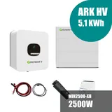 Growatt MIN 2500-XH Hybrid Wechselrichter mit 5,12 kWh Solarspeicher-Set