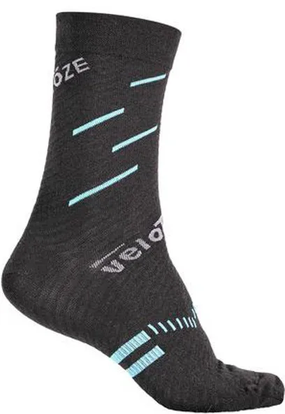 VELOTOZE Socken Merinowolle | schwarz / blau