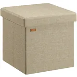 CASARIA Sitzhocker Beige 38x38x38cm Faltbar