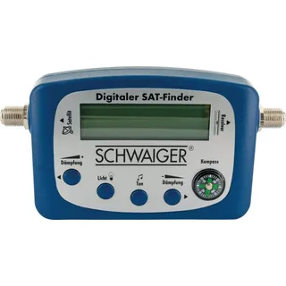 Schwaiger Satfinder 715170 (besonders f?r ASTRA und EUTELSAT geeignet, Stromversorgung ?ber angeschlossenen Receiver), Kompass f?r exakte horizontale Ausrichtung blau