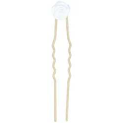 A & A Haarnadel Rosendekor metall Blüte weiß
