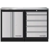 Kraftwerk Werkstattschrank Edelstahl 45,80 cm/91 cm weiß 5 Schubladen