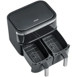 Severin HEIßLUFTFRITTEUSE FR 2453, Schwarz, Metall, Kunststoff, 3.25 L, 33.5x31.5x36.5 cm, Temperaturanzeige, Timer, Programm wählbar, Display, Touchscreen, Küchengeräte, Fritteusen