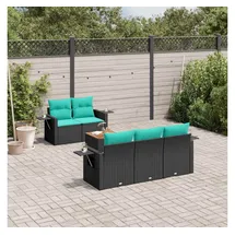 vidaXL Gartensofa-Set 6-tlg. blau/schwarz