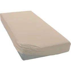 Spannbettlaken CINDERELLA "Biber", grau (taupe), B:160cm L:200-210cm, Biber, Obermaterial: 100% Baumwolle, Laken, in weicher Biber Qualität