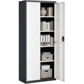VCM Malivo Aktenschrank 80 x 180 x 40 cm schwarz