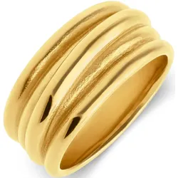 Lucardi Ring Stahl - Gelbgold legiert Ringe   Damen 