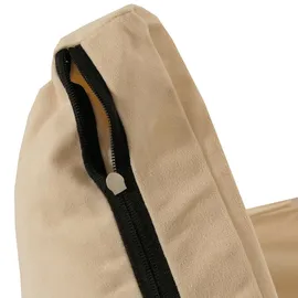 Mendler Bodensessel HWC-N45, Schlafsessel Klappsessel Funktionssessel, Schlaffunktion faltbar Stahlrahmen Samt - beige