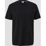 s.Oliver T-Shirt in Melange-Optik, Black, L