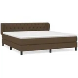 vidaXL Boxspringbett mit Matratze Dunkelbraun 160x200 cm Stoff