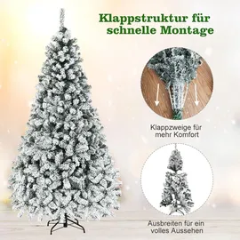 Costway Künstlicher Weihnachtsbaum Weiß/Grün 225 cm