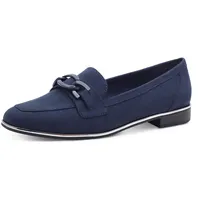 Marco Tozzi Damen Slipper mit Blockabsatz Vegan, Blau (Navy),