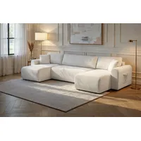 Wohnlandschaft OTTO HOME "JONAA, 311 cm, U-Form, Schlafsofa, Boxspringfederung, Cord u. Struktur", creme, B:311cm H:79cm T:52cm, Sofas, Wohnlandschaft, Schlaffunktion 133/270cm, Bettkasten, Taschen, Unser Tiefpreis