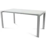 Rocada Schreibtisch Total BxTxH 160x80x73cm Gestell grau Platte Glas satiniert.