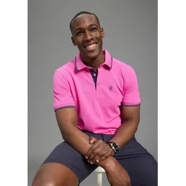 delmao Poloshirt "Neue Kollektion", Herren, Gr. L (52/54), pink, Piqué, Obermaterial: 100% Baumwolle, kontrastfarbene Details, normal, angesetztes Bündchen, Shirts, normale Passform, Kurzarm, mit Stickerei