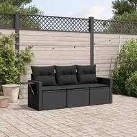 Gecheer 3-TLG. Gartenlounge Set, Balkonlounge Set, Terrassensofa, Loungemöbel Polyrattan, Polyrattan Gartenmöbel, Garten Sofa Set, Kissen