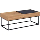 Livetastic Schwarz Eiche Artisan Holzwerkstoff rechteckig Kufe 50x40x110 cm Wohnzimmer Wohnzimmertische mit