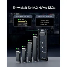 Inateck M.2 NVMe SATA SSD-Gehäuse 1 x M.2 USB 3,2 (FE2024)