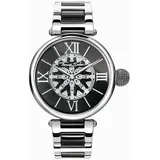 Thomas Sabo Damen Armbanduhr Karma schwarz silber Analog Quarz Edelstahl WA0298-290-203-38 MM