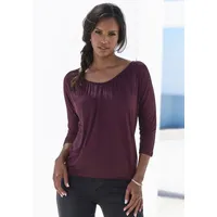 LASCANA 3/4-Arm-Shirt Damen aubergine, schwarz Gr.40/42